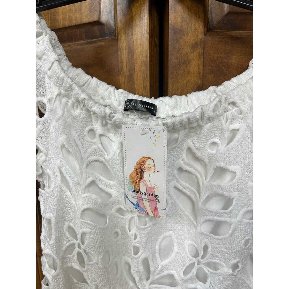 Pretty Garden NWT White Lace Top with Lining - Picture 4 of 5